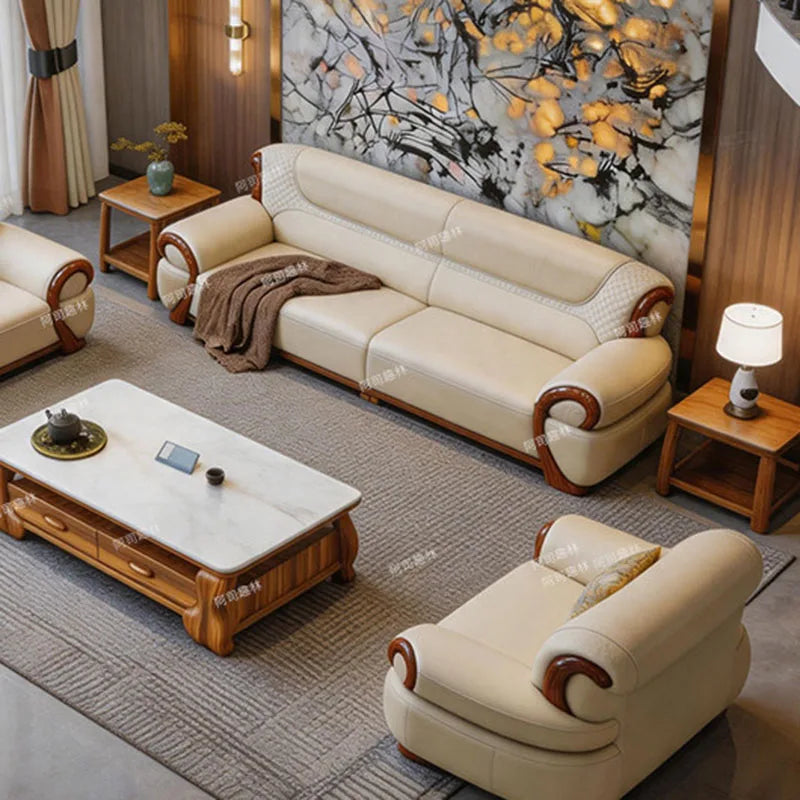 DUTRIEUX Modern Minimalist Leather Accent Armchair for Living Room
