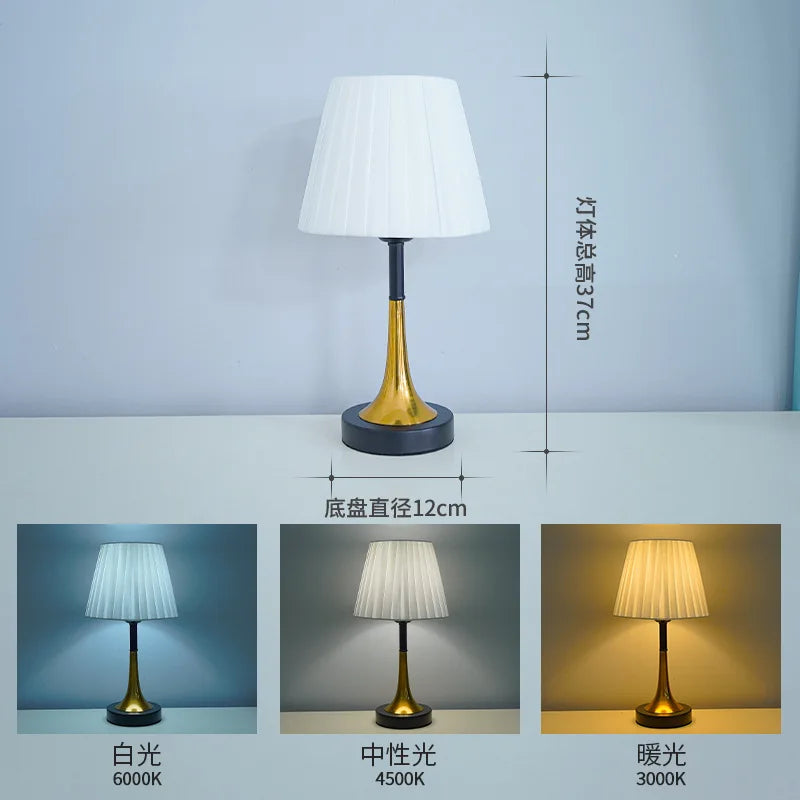 European Retro Desk Lamp Nordic Style With Remote Control Bedside Night Light
