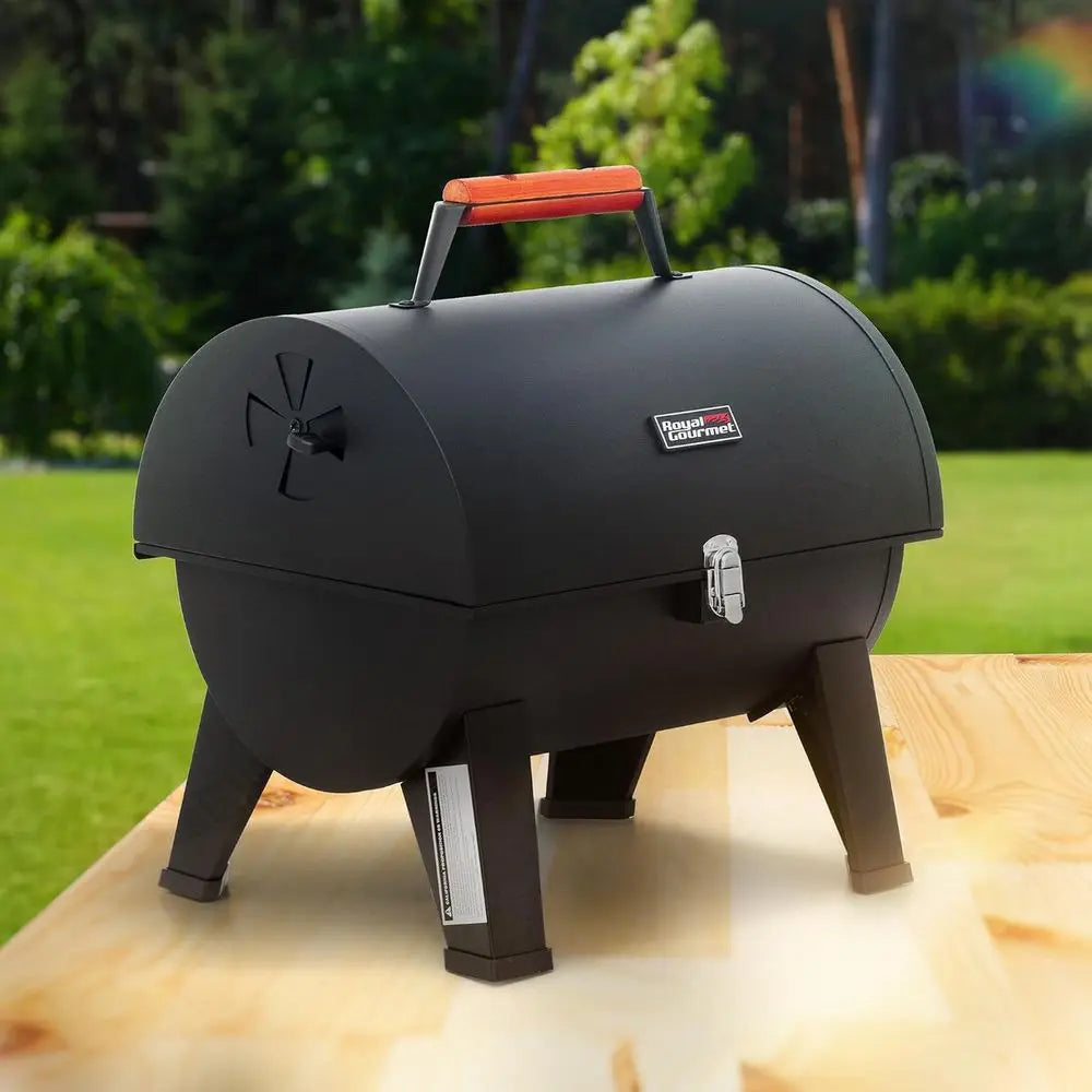 Portable Charcoal Grill, Convertible Lid-to-Grill Zone | Outdoor Compact Tabletop Barrel BBQ Grill with 217 Sq. In., Backyard, P