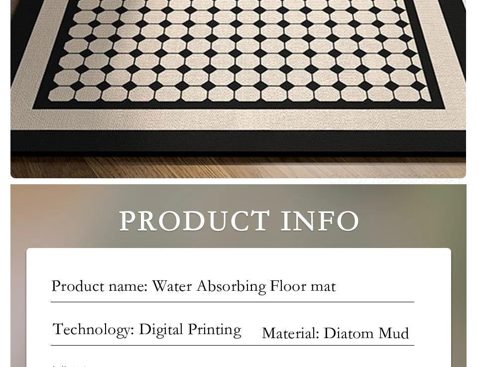 Facaishu Kitchen Floor Mat Absorbent Non Slip PVC Backed Rug