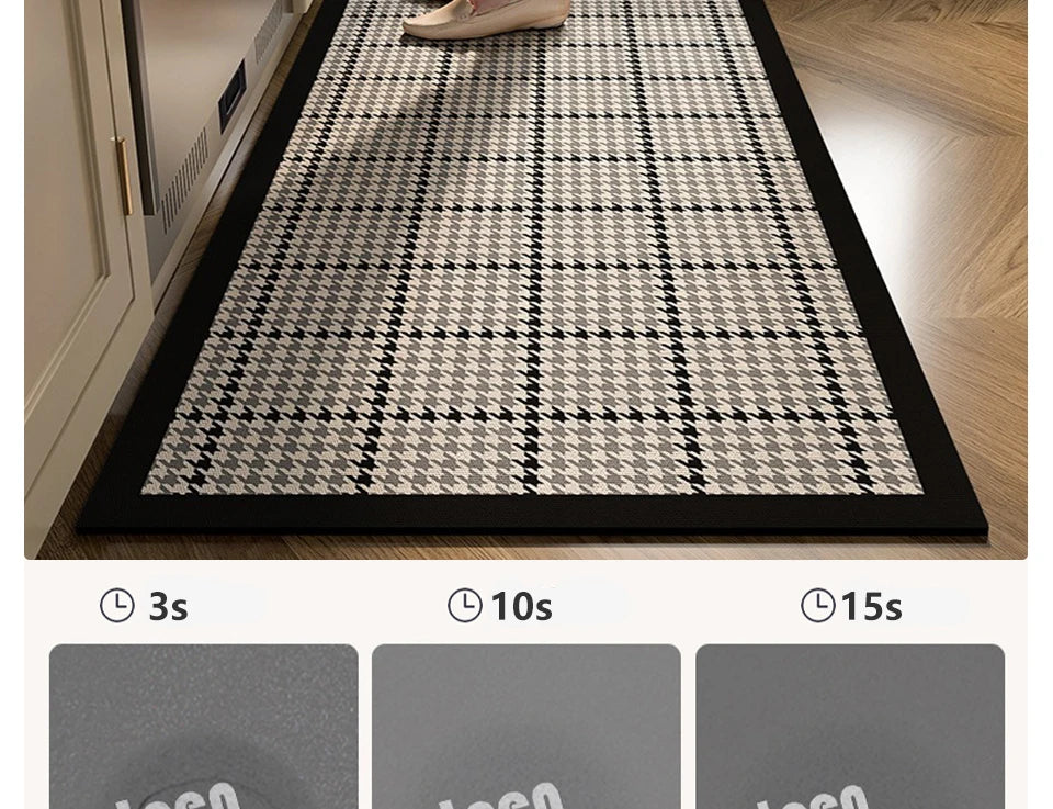 Facaishu Kitchen Floor Mat Absorbent Non Slip PVC Backed Rug