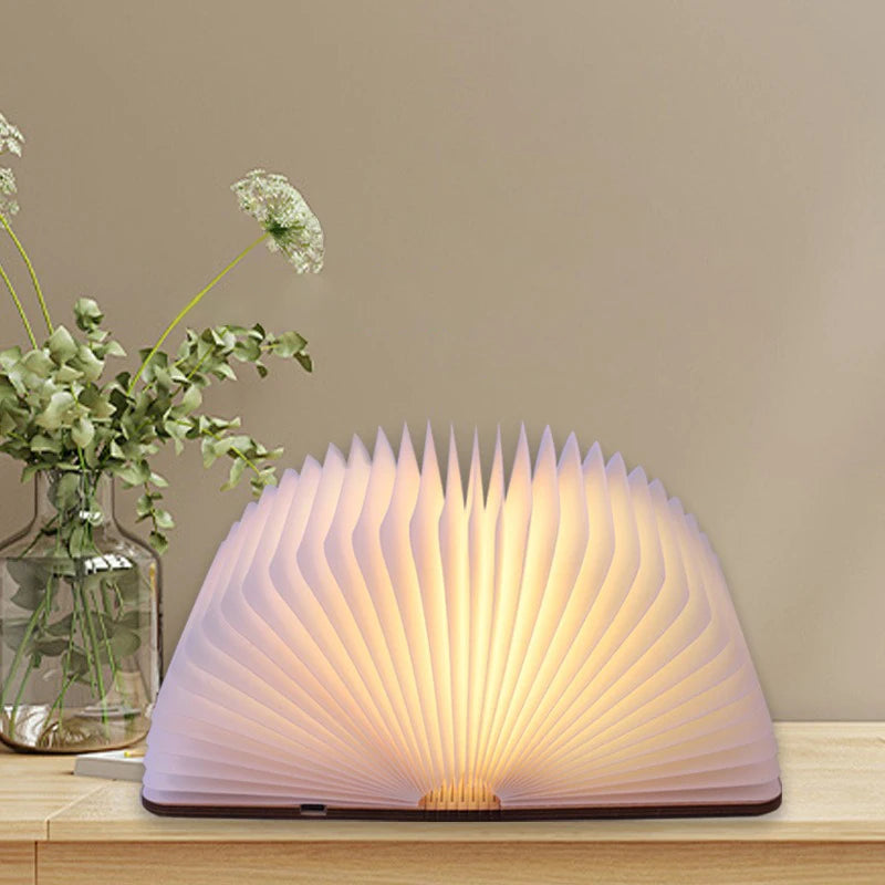 Folding LED Book Lamp, USB Rechargeable Magnetic Portable Eye-Caring Night Light, Cordless Reading Lamp for Travel Home Use