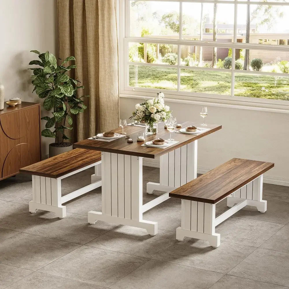 Dining Table Set For Four With Benches Modern Space Saving