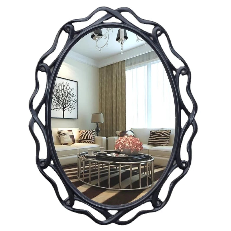 Oval Copper Wall Mirror, European American Style, Waterproof