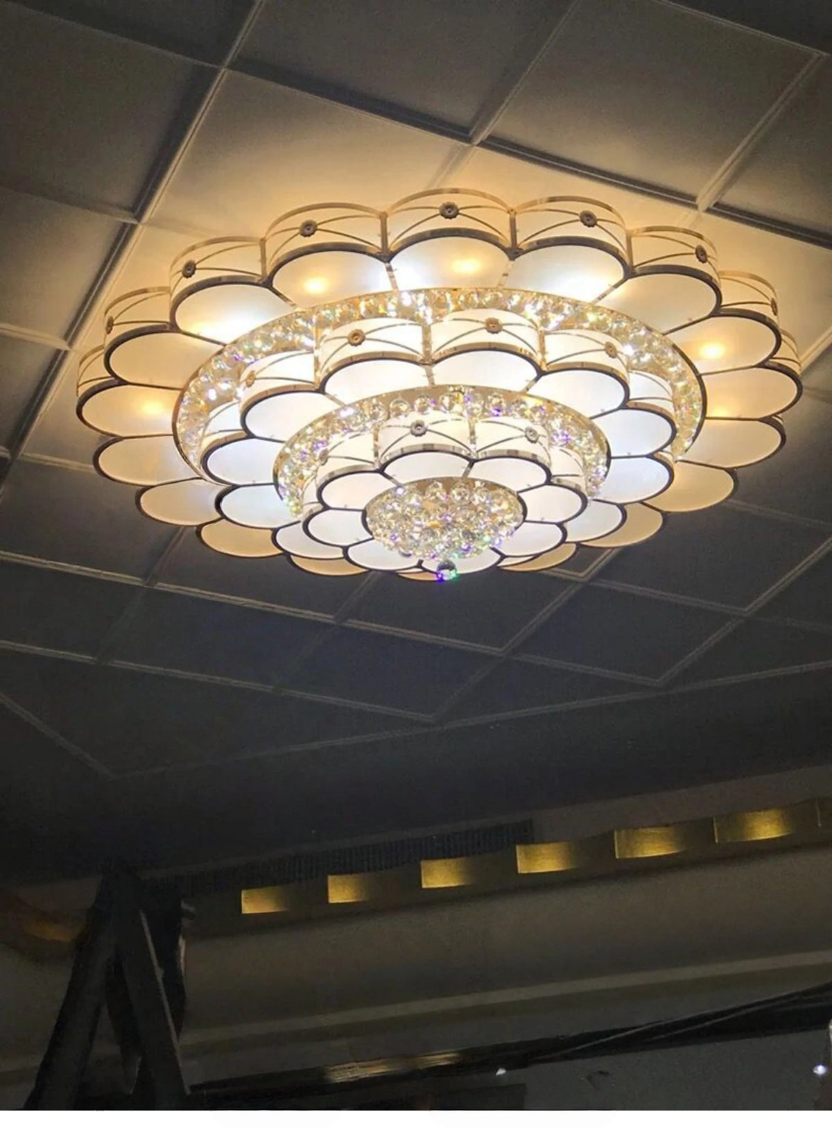 European Style Living Room Crystal Ceiling Lamp Atmospheric Simple Modern LED Bedroom Study Kitchen Island Ceiling Light Fixture