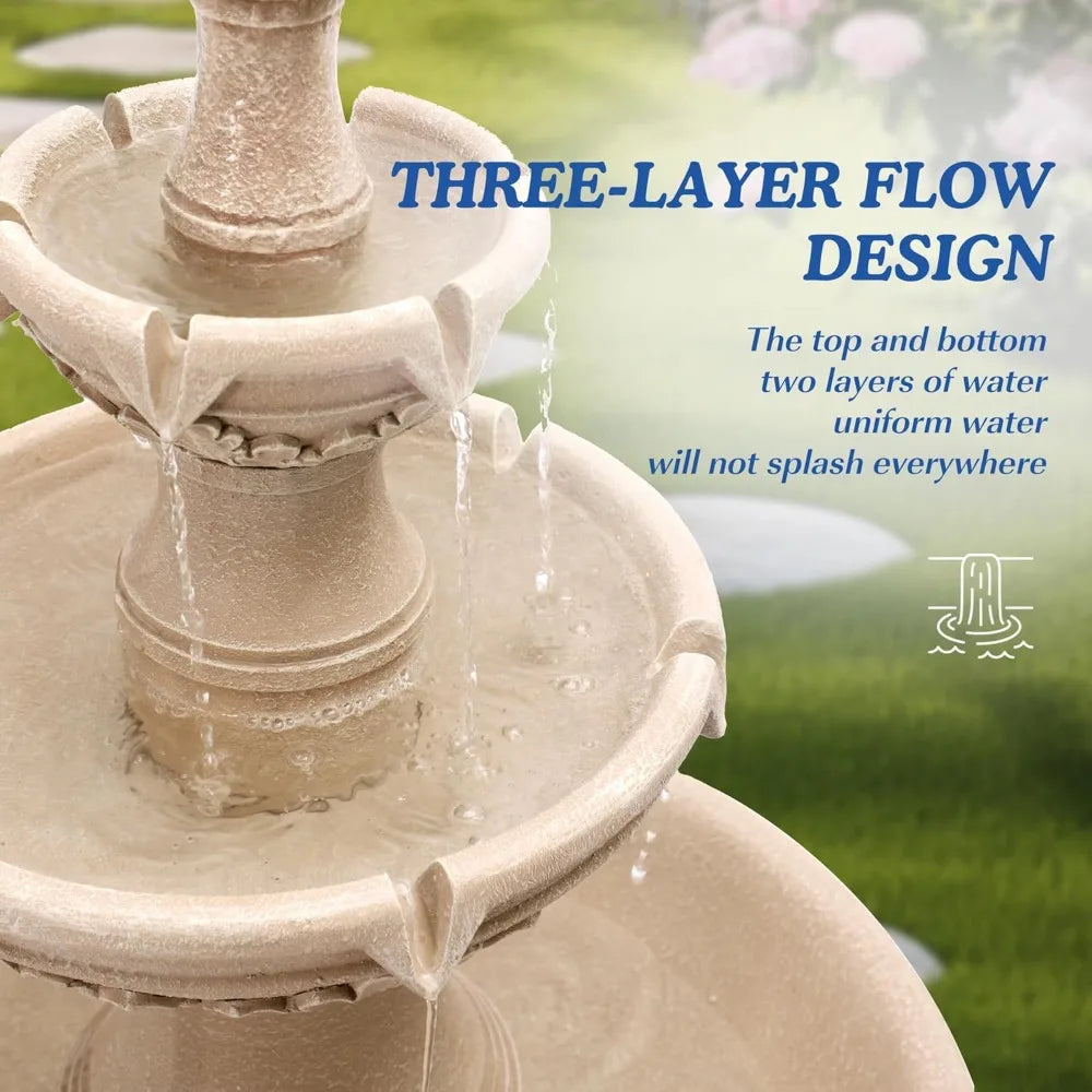Italian Outdoor Water Fountain For Garden Decor Cascading Resin Floor