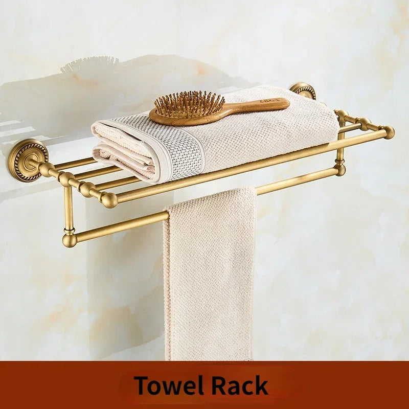 Brass Bath Accessories Set Towel Bar Towel Ring Paper Holder