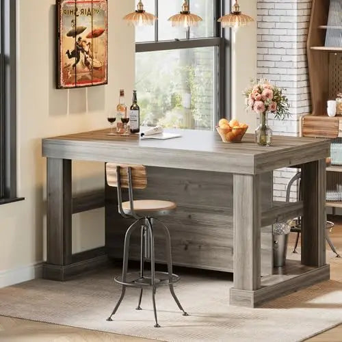 Kitchen Island With Seating And Storage Farmhouse Wood Table