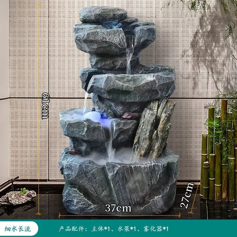 YFY   Outdoor garden rockery with ceramic pots, flowing water feature, recirculating water fountain, stone decor for landscaping