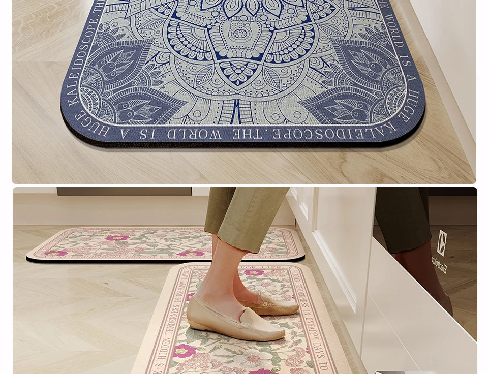 Facaishu Kitchen Floor Mat Waterproof Non Slip Oil Proof Rug