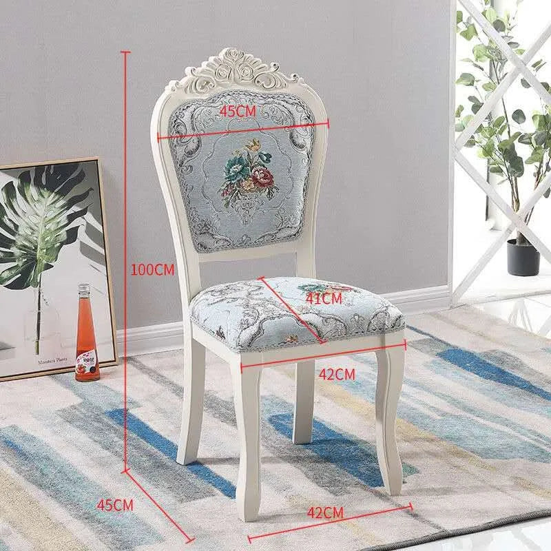 European Style Upholstered Fabric Dining Chair With Backrest
