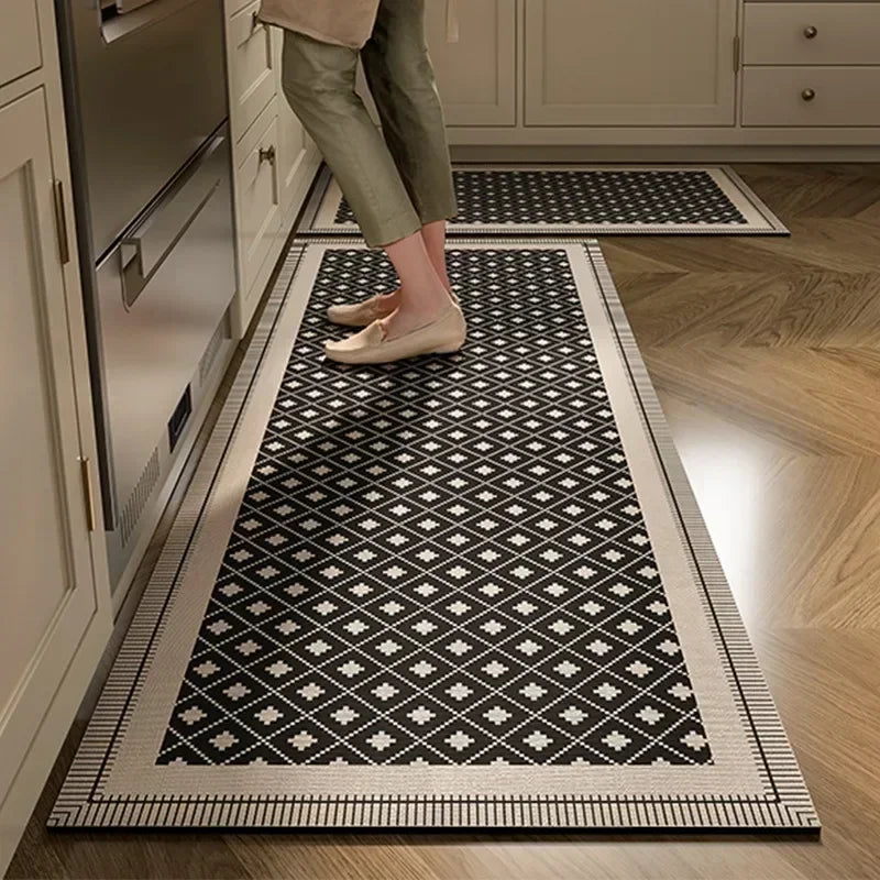 Facaishu Kitchen Floor Mat Absorbent Non Slip PVC Backed Rug