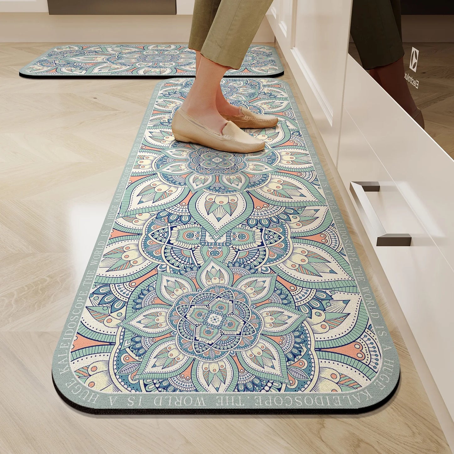 Facaishu Kitchen Floor Mat Waterproof Non Slip Oil Proof Rug