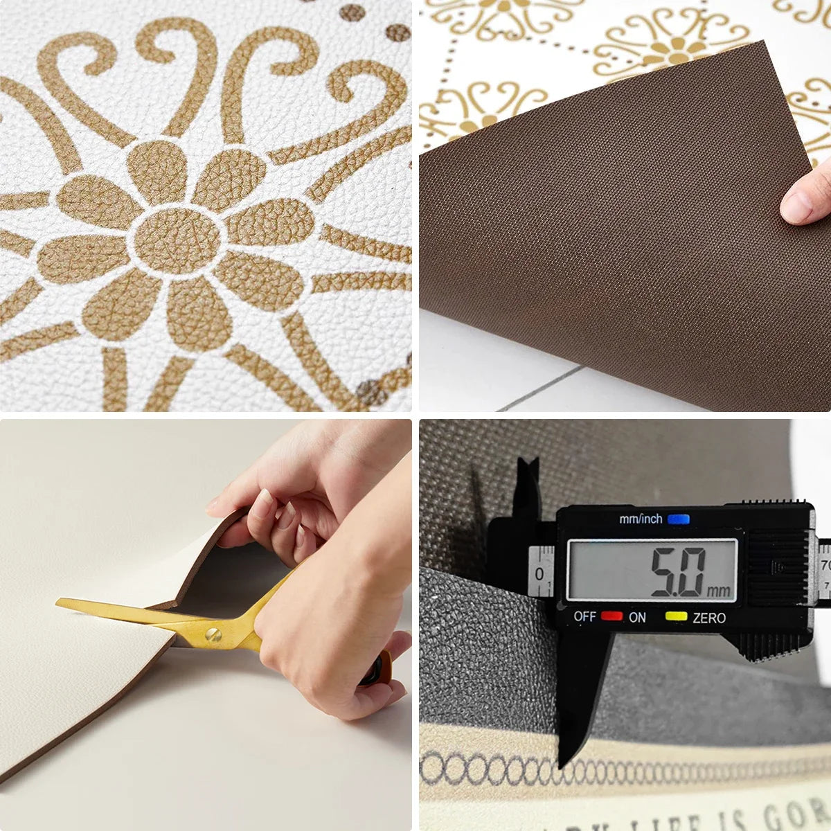 Facaishu PVC Leather Kitchen Floor Mat Non-Slip Waterproof Oilproof Rug