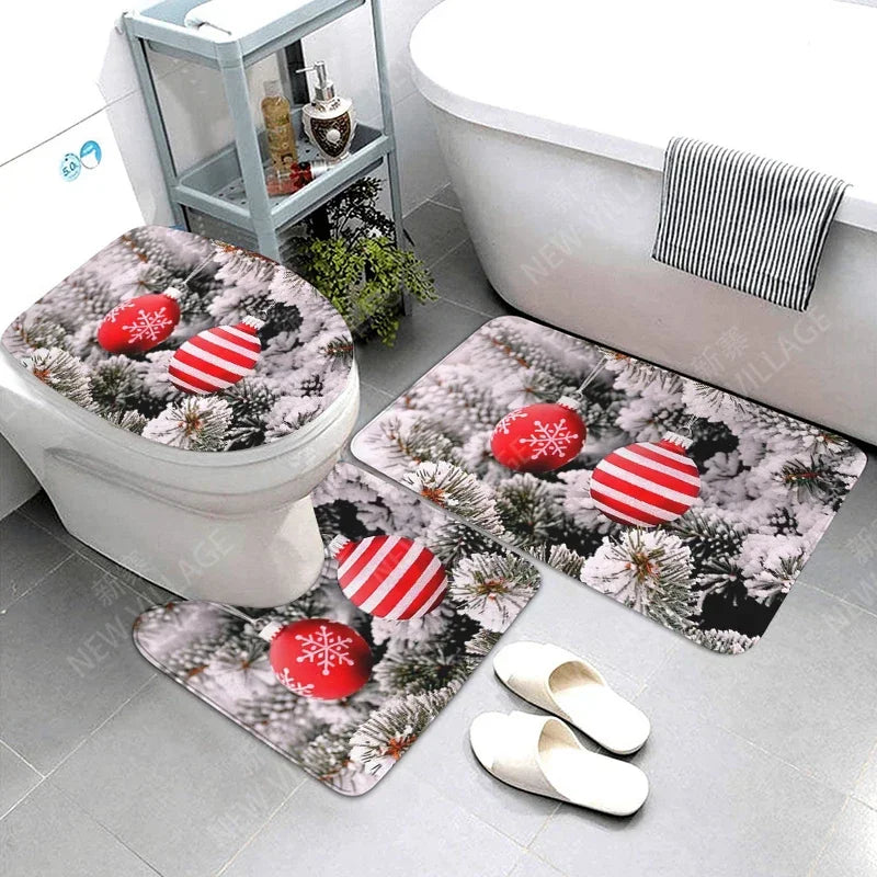 Modern Suede 3Pc Bathroom Mat Set Anti Slip Rug Eco-Friendly