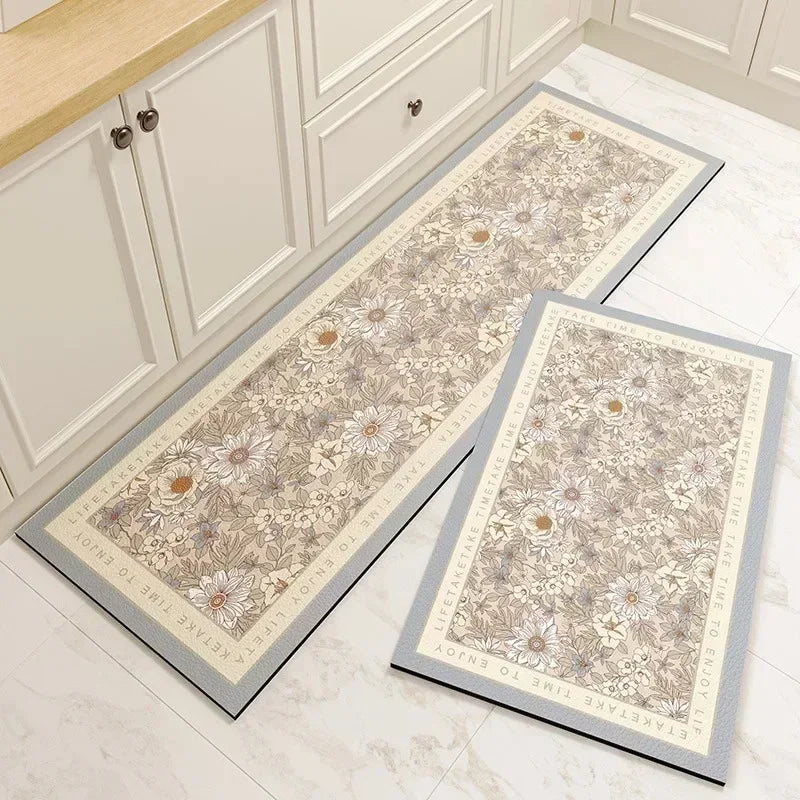 Facaishu Kitchen Floor Mat Absorbent Non Slip PVC Backed Rug
