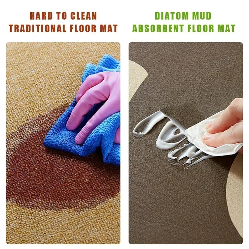 Facaishu Kitchen Floor Mat Absorbent Non Slip PVC Backed Rug