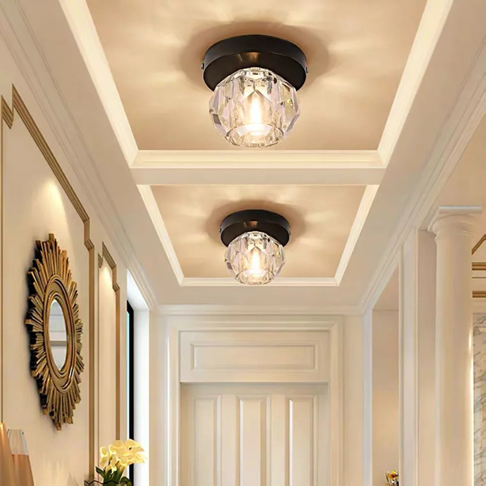 Modern LED Crystal Ceiling Lights Living Room Hallway Lighting Home Deocoration Ceiling Lamp Glass Minimalist Light Fixture