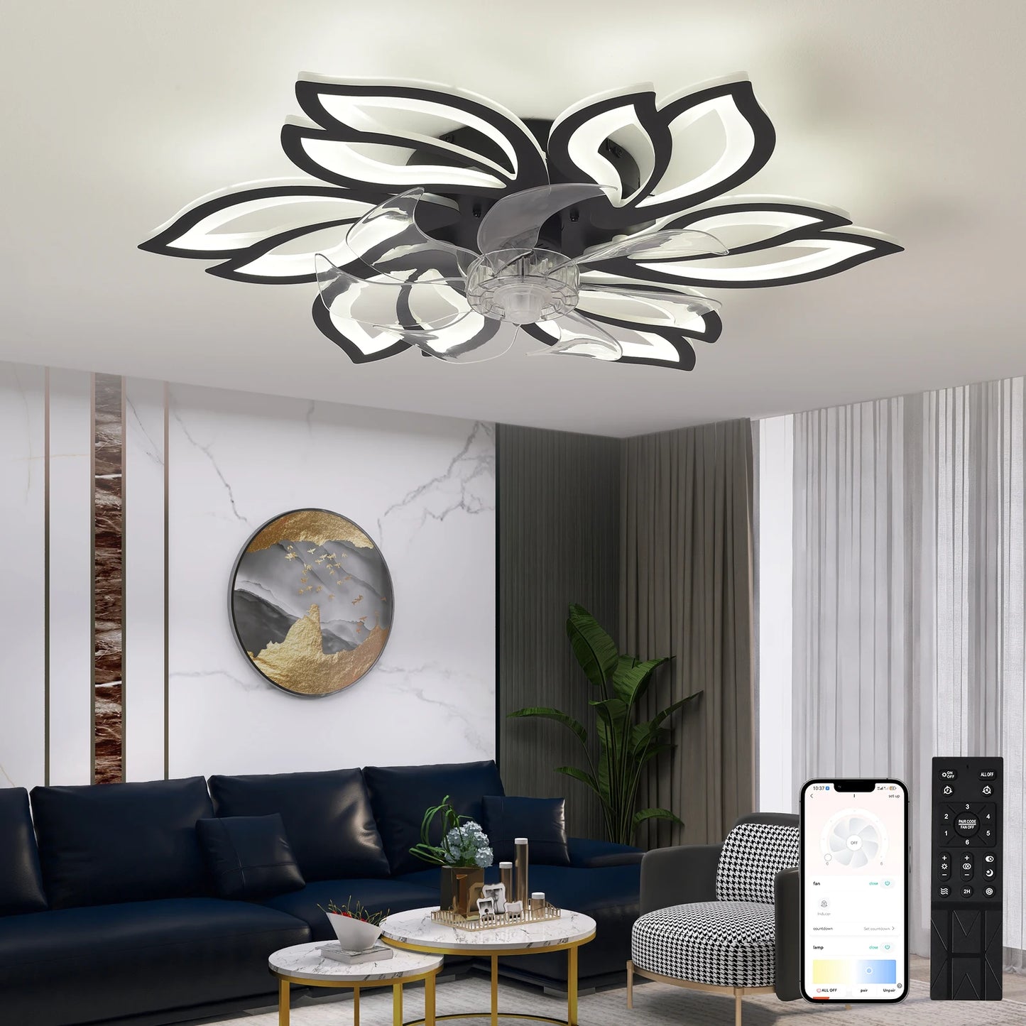 Choice Nordic Ceiling Fan With Remote LED Lighting Fixture