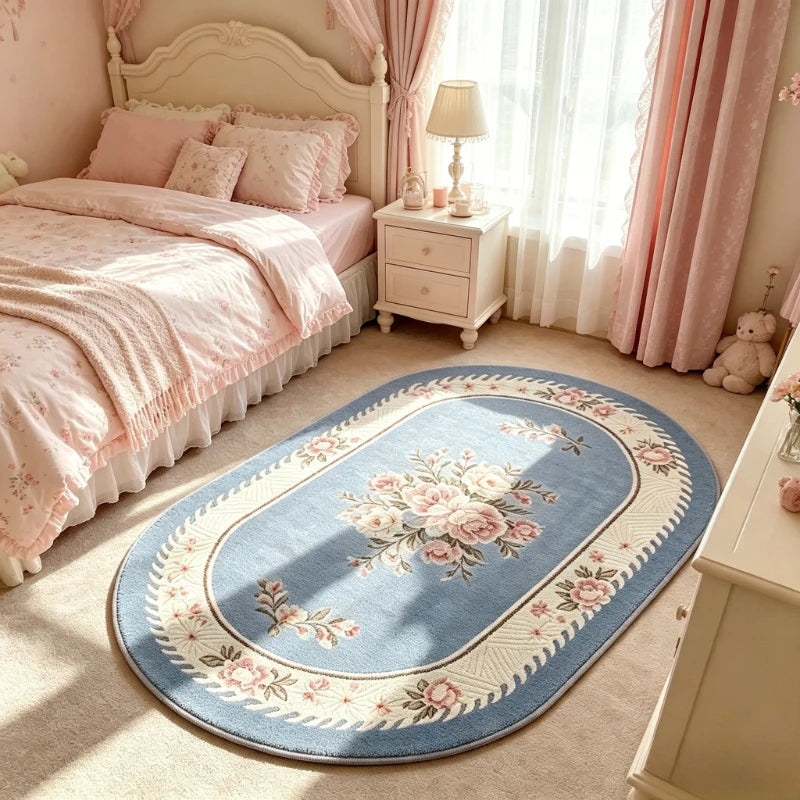 Art Style Plush Flower Rug For Living Room And Bedroom