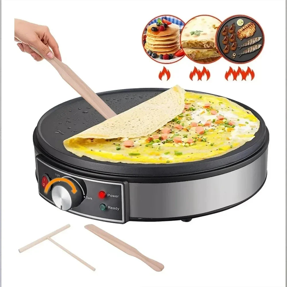Electric Crepe Maker Machine Pancake Machine Batter Crepes Maker Kitchen Cooking  Tortilla Blintzes Pancakes Bacon Eggs