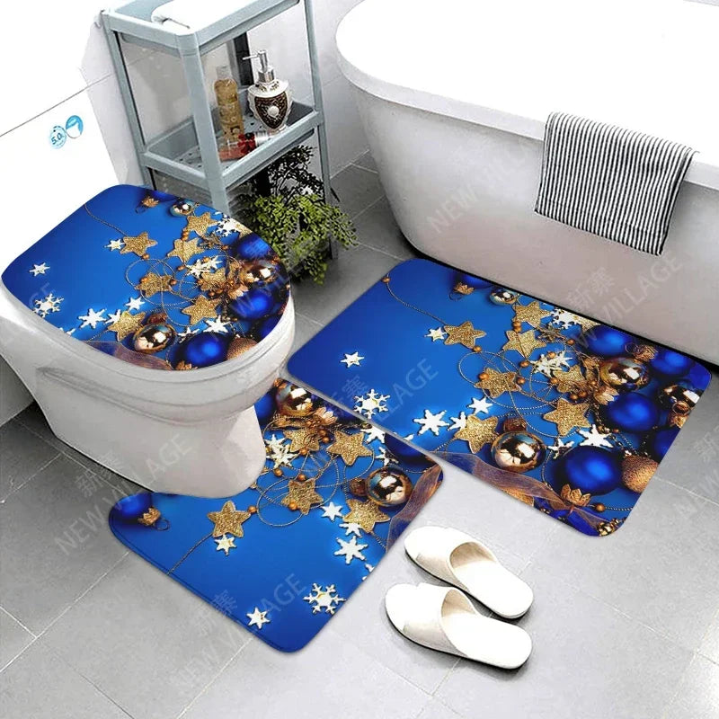 Modern Suede 3Pc Bathroom Mat Set Anti Slip Rug Eco-Friendly