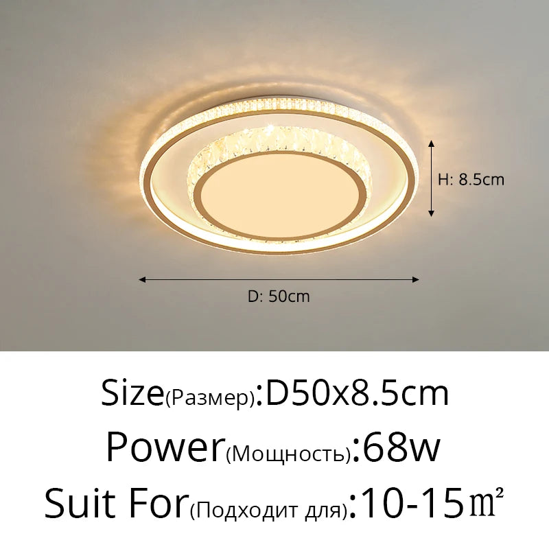 Modern Led Crystal Ceiling Lights New Style Living Room Bedroom Dining Room Ceiling Lamp Simple Home Indoor Decor Lighting Lamps
