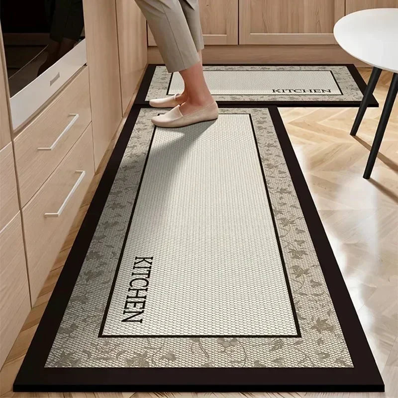 Facaishu Kitchen Floor Mat Absorbent Non Slip PVC Backed Rug