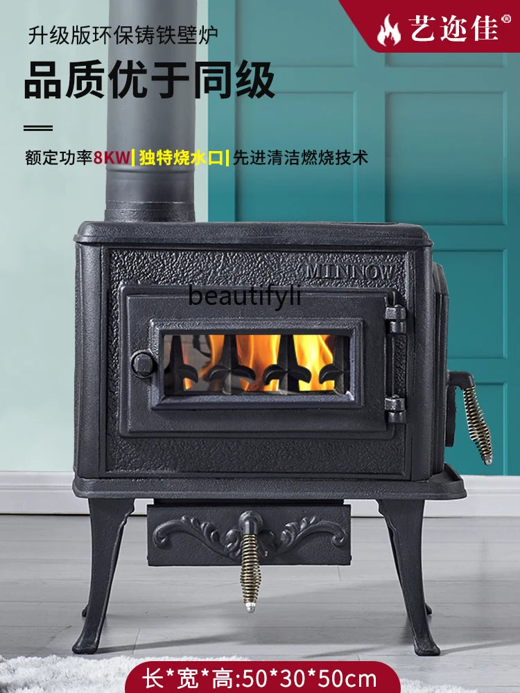 Cast Iron Wood Burning Stove for Reliable Home Heating