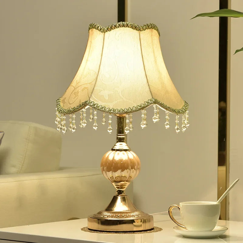 Claeted European Style Table Lamp Touch Bedside Modern Decor Light