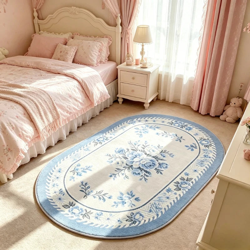 Art Style Plush Flower Rug For Living Room And Bedroom
