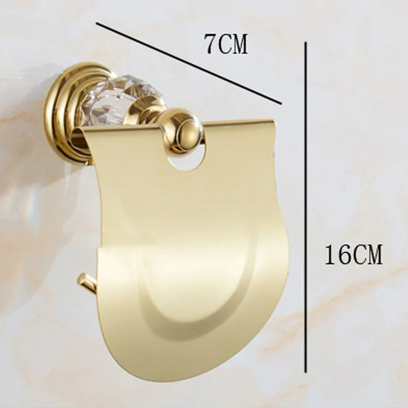 HOBHE Stainless Steel Crystal Toilet Paper Holder Rack