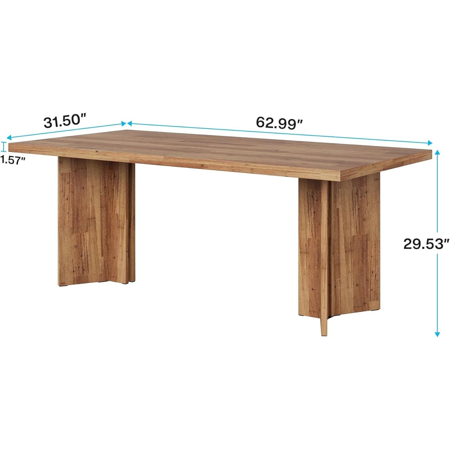 LITTLE TREE Farmhouse Dining Table For Kitchen And Dining Room