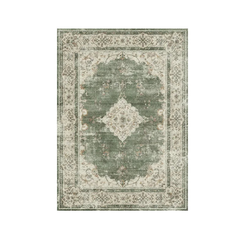 American Retro Plush Living Room Rug Soft Bedroom Carpet Washable