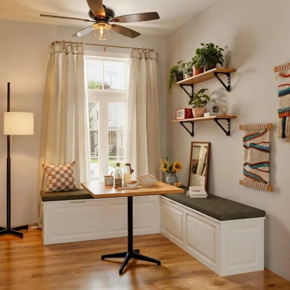 L Shape Storage Bench, Kitchen Breakfast Nook Bench, Backless Corner Bench Nook with Storage, Shoe Benches
