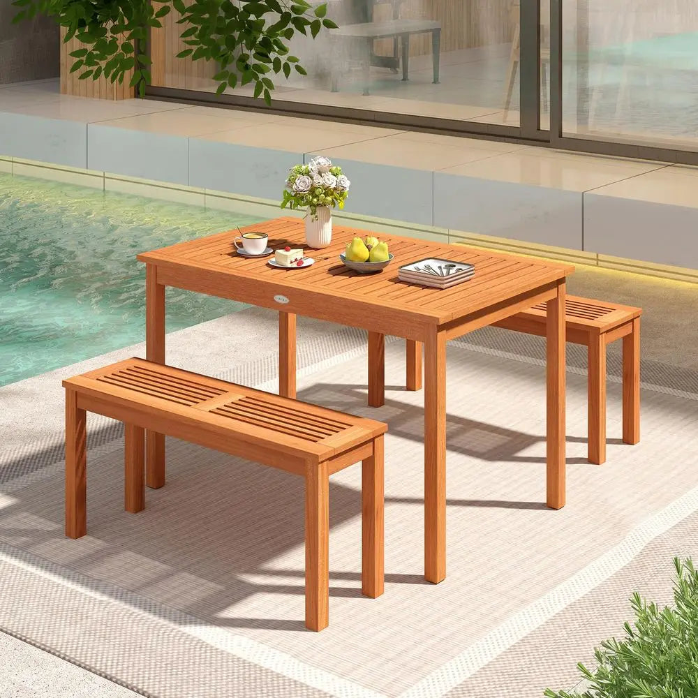 Solid Wood Outdoor Dining Table For Patio Entertaining
