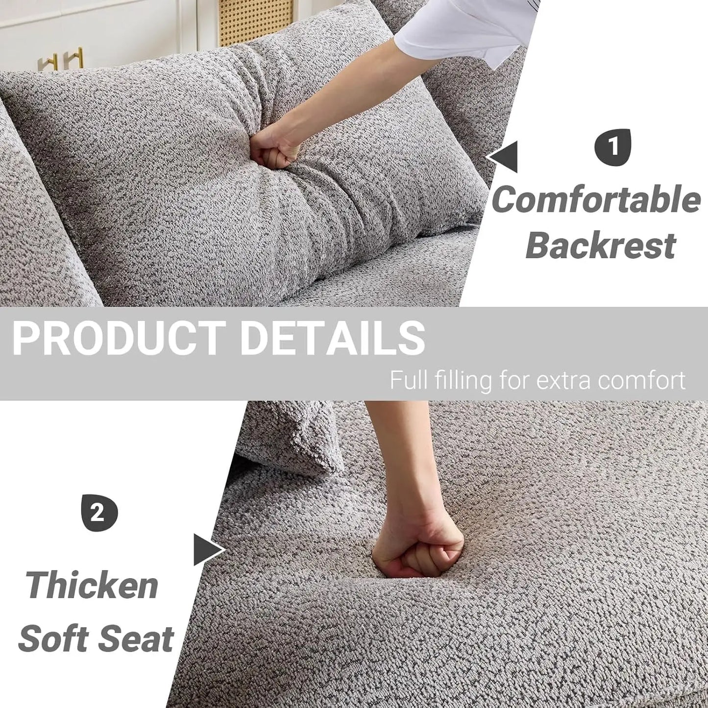Modern L Shaped Sectional Sofa With Deep Seats And Pillows