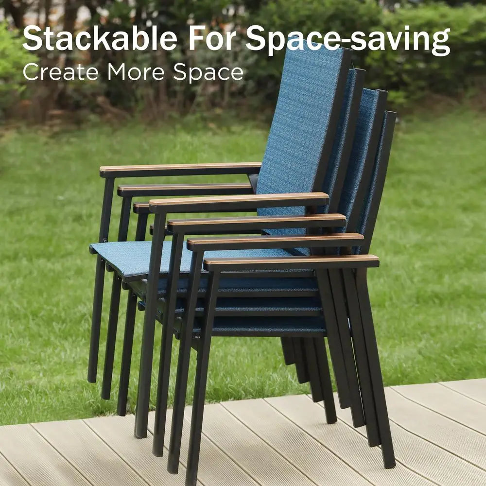 XMSJ 7-Piece Aluminum Patio Dining Set For Table And Chairs