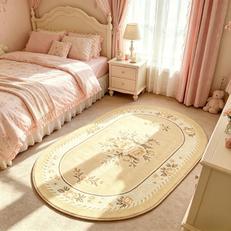 Art Style Plush Flower Rug For Living Room And Bedroom