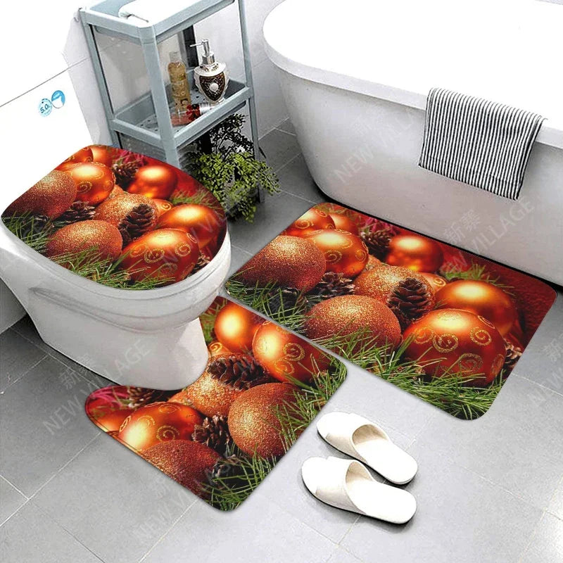 Modern Suede 3Pc Bathroom Mat Set Anti Slip Rug Eco-Friendly