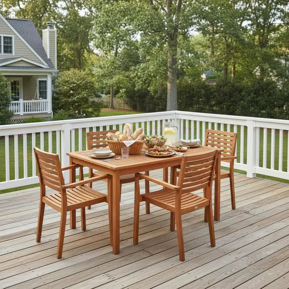 Solid Wood Outdoor Dining Table For Patio Entertaining