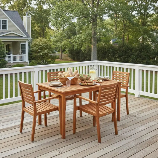 Solid Wood Outdoor Dining Table For Patio Entertaining