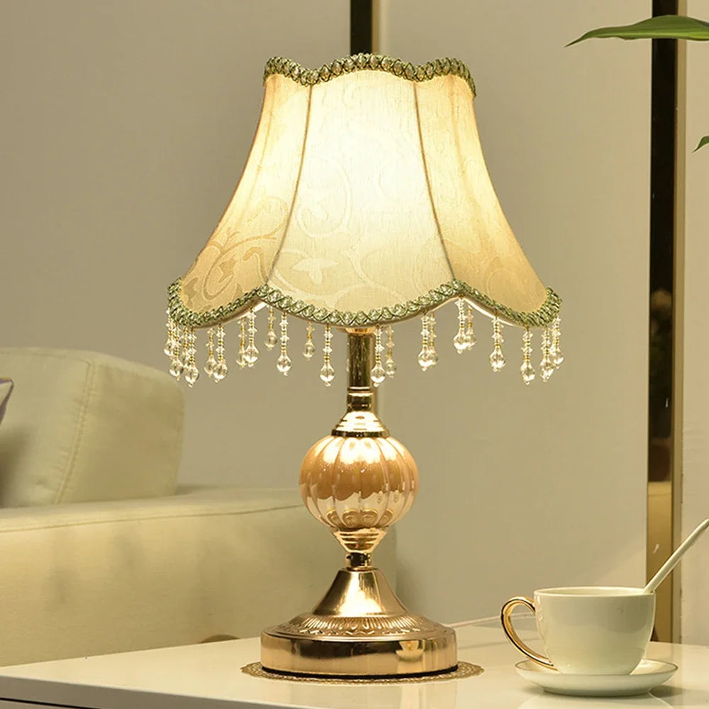 Claeted European Style Table Lamp Touch Bedside Modern Decor Light