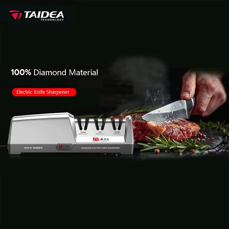 TAIDEA 3-Stage Electric Knife Sharpener For Kitchen Blades, Diamond Abrasive