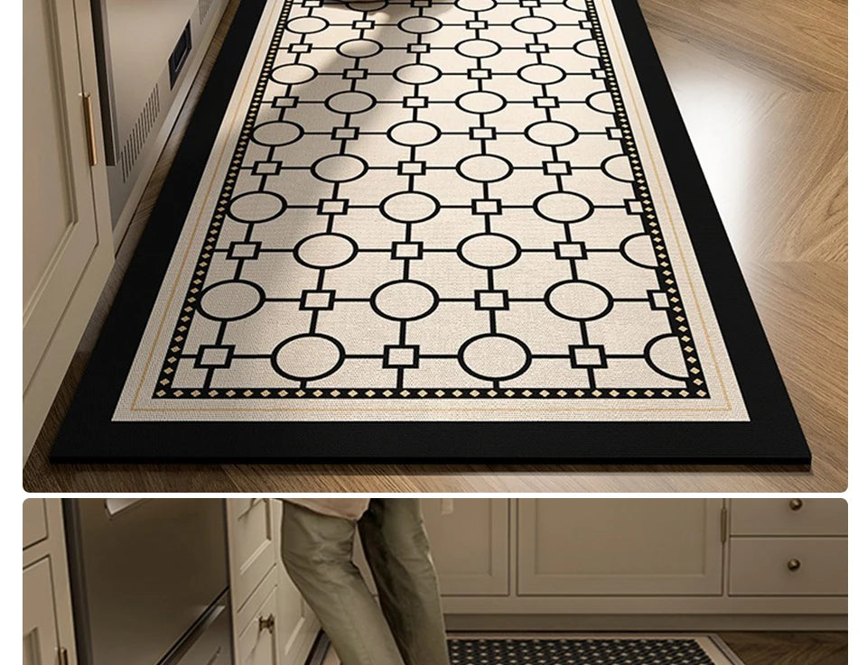 Facaishu Kitchen Floor Mat Absorbent Non Slip PVC Backed Rug