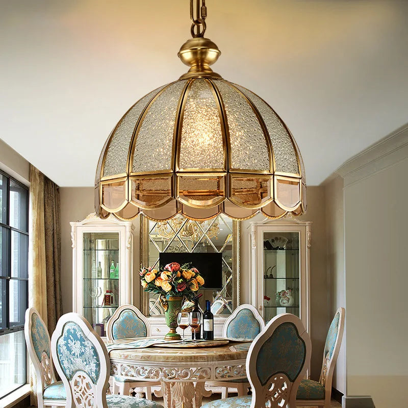 Normichy American Copper Chandelier European Vintage Style Pendant Lighting