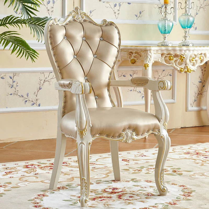 DUTRIEUX European Solid Wood Dining Chair Princess Lazy Throne