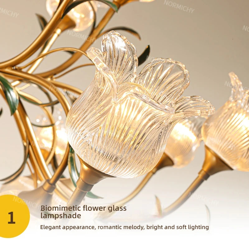 French Retro Living Room Pendant Light Glass Crystal Light Luxury Designer Cream Style High-Rise Mid-Range Restaurant Light