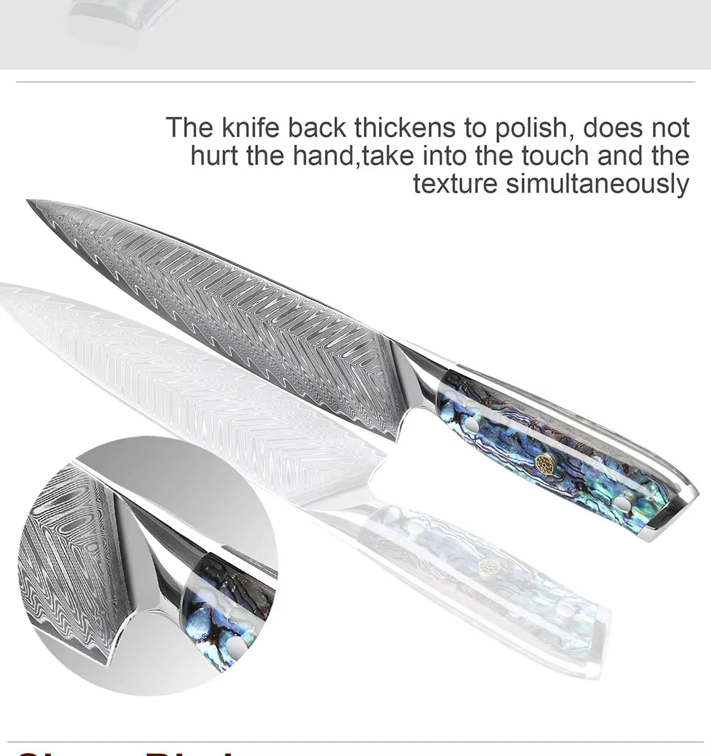 XITUO Damascus Steel knife Set 1-5 PCS Kitchen Tools Chef Knife Japanese Santoku Knives Boning knife Exquisite Shell Handle New