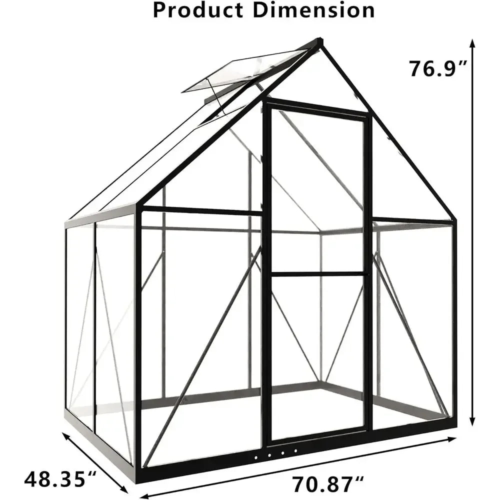Durable Polycarbonate Walk-In Greenhouse With Roof Vent